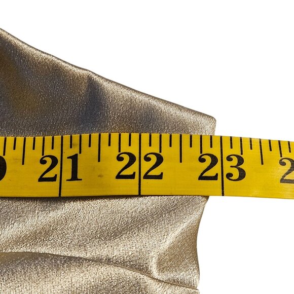 Birdy Grey One Shoulder Satin Maxi Dress Champagne 3X Formal Wedding Trendy Luxe - Picture 13 of 16